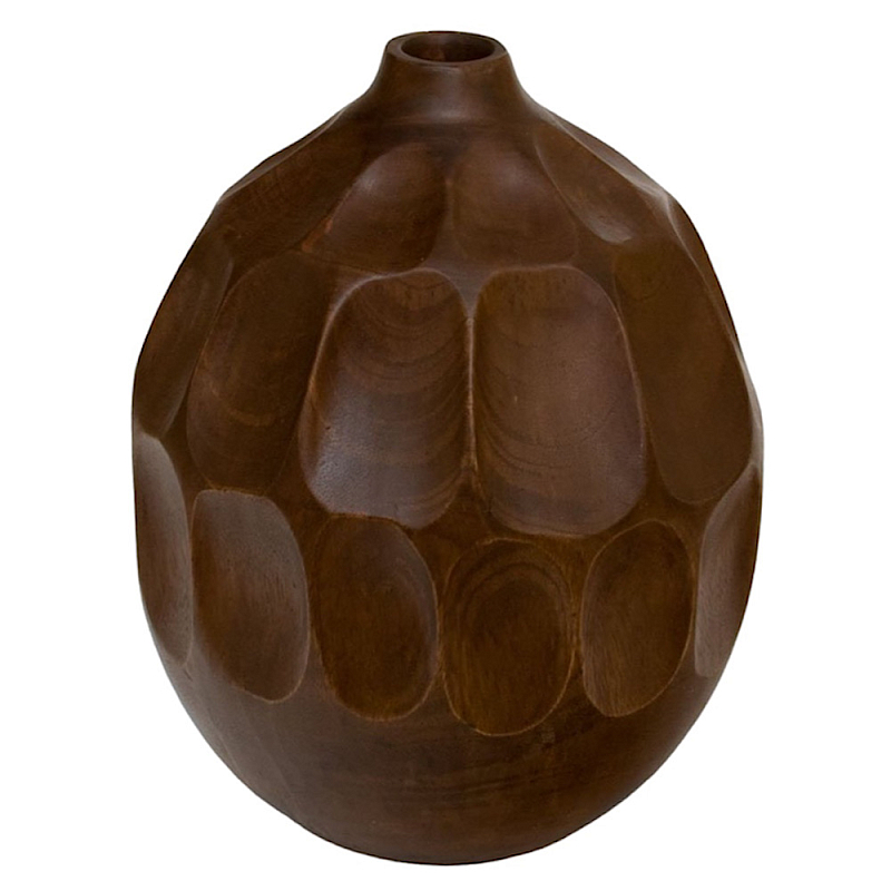 Ваза деревянная Brown Vase of Thailand 1 Коричневый в Саратове | Loft Concept 