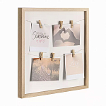 Рамка для фото с подсветкой c 6-ю деревянными прищепками в комплекте Photo Backlight варинант исполнения - 1 | Loft Concept в Саратове