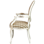 Стул с подлокотниками и круглой спинкой  Checkered Upholstery Chair обивка в клетку варинант исполнения - 3 | Loft Concept в Саратове