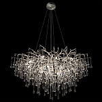 Люстра подвесная с прозрачными стеклянными подвесками в форме капель Диаметр 100 см Droplet Chandelier варинант исполнения - 15 | Loft Concept в Саратове