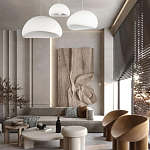 Подвесной светильник с куполообразным белым фактурным абажуром Sergey Makhno варинант исполнения - 7 | Loft Concept в Саратове