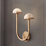 Бра с 2-мя мраморными плафонами на латунном корпусе Light Warm Light варинант исполнения - 3 | Loft Concept в Саратове