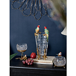 Ваза из прозрачного стекла с бронзовыми ножками и фигурками попугаев Eden Garden porcelain and bronze варинант исполнения - 2 | Loft Concept в Саратове
