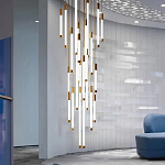 Люстра в современном стиле с 30-ю каскадными светодиодными лампами Golden LED Rain варинант исполнения - 2 | Loft Concept в Саратове