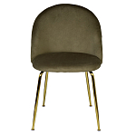 Стул велюровый хаки на золотистых металлических ножках Vendramin Chair варинант исполнения - 1 | Loft Concept в Саратове