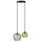 Подвесной светильник каскадный с 2-мя рельефными плафонами Cascade with Relief Lampshades варинант исполнения - 1 | Loft Concept в Саратове