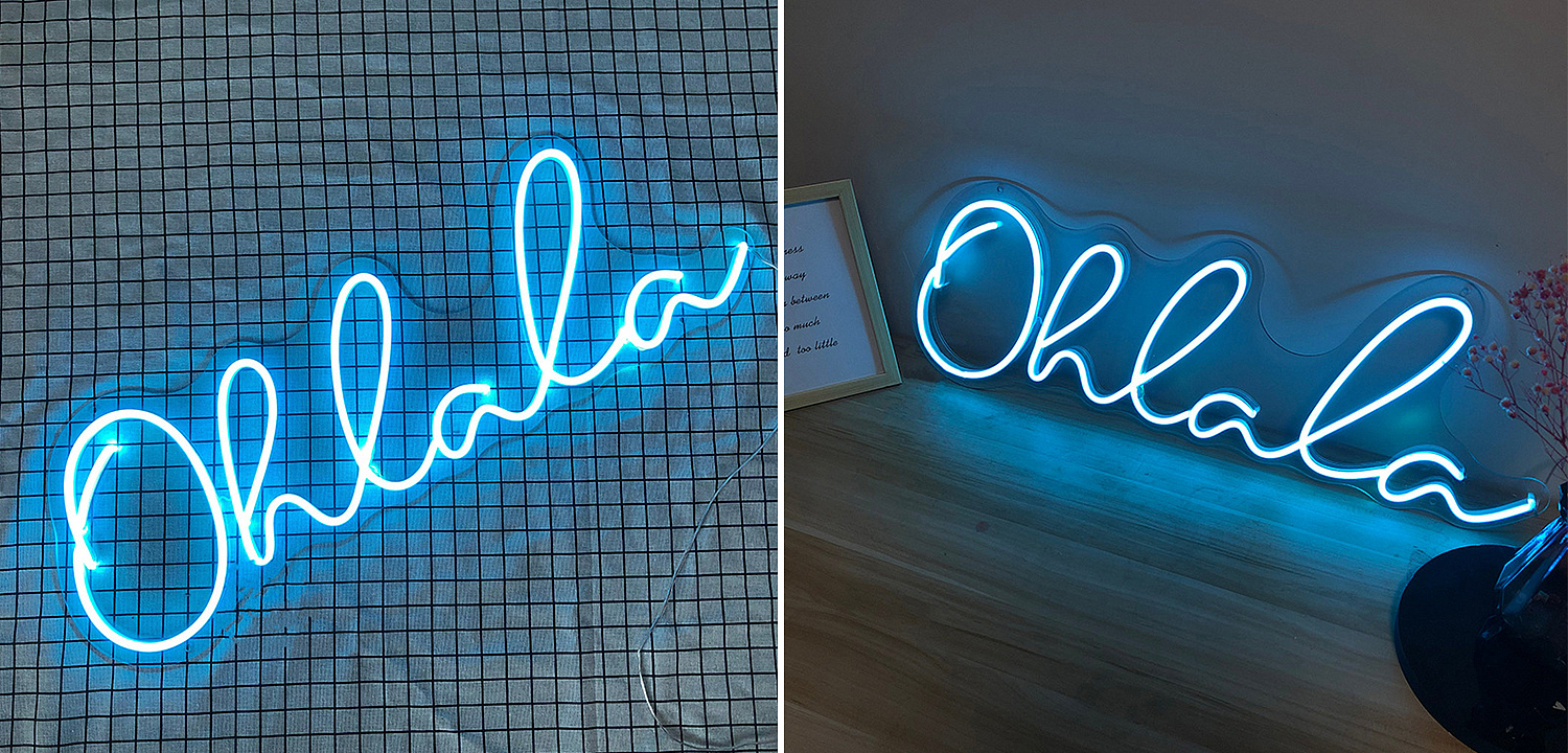 Неоновая настенная лампа Oh La La Neon Wall Lamp Синий Неоновая настенная лампа Oh La La Neon Wall Lamp Синий - Loft-Concept в Саратове