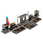 Настольный письменный набор с часами из природного камня обсидиана Team leader варинант исполнения - 2 | Loft Concept в Саратове