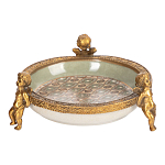 Чаша фарфоровая на бронзовых ножках в виде ангелов Porcelain Angels of Paradise варинант исполнения - 1 | Loft Concept в Саратове