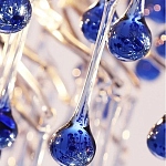 Люстра с синими стеклянными подвесками в форме капель FAIRYTREE Light варинант исполнения - 4 | Loft Concept в Саратове