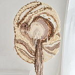 Овальный Современный Гобелен Абстракция в бежевых тонах Shallow варинант исполнения - 1 | Loft Concept в Саратове