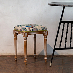 Банкетка одноместная из массива бука с цветочным принтом Beige Chinoiserie Garden Banquette варинант исполнения - 3 | Loft Concept в Саратове