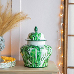 Ваза с зелёными листьями и крышкой Vase Green Leaves варинант исполнения - 3 | Loft Concept в Саратове