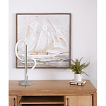 Настольная лампа белым изогнутым плафоном на круглой подставке Luke Lampco Tracer Lamp варинант исполнения - 12 | Loft Concept в Саратове