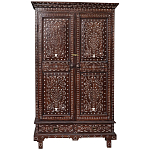 Шкаф из массива тика инкрустированный костью Wooden Bone Inlay Wardrobe варинант исполнения - 1 | Loft Concept в Саратове