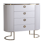 Комод белый овальный с мраморной столешницей Thoroughbass варинант исполнения - 1 | Loft Concept в Саратове