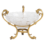 Чаша из прозрачного рельефного стекла на бронзовой подставке Eden Garden варинант исполнения - 1 | Loft Concept в Саратове