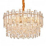 Круглая люстра с хрустальными подвесками на золотистом каркасе Gorgeous Crystal Light варинант исполнения - 3 | Loft Concept в Саратове