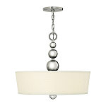 Люстра подвесная с белым тканевым цилиндрическим абажуром и декоративными шарами Hinkley варинант исполнения - 2 | Loft Concept в Саратове