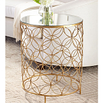 Приставной стол золотой с зеркальной столешницей Golden Symphony варинант исполнения - 2 | Loft Concept в Саратове