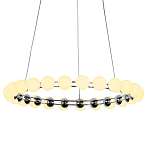 Люстра светодиодная кольцевая с круглыми плафонами белого цвета PEARLS Suspension 48 варинант исполнения - 1 | Loft Concept в Саратове