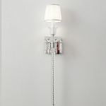Бра с белым текстильным абажуром и хрустальными подвесками с декоративной кисточкой Lustre Reverie варинант исполнения - 6 | Loft Concept в Саратове