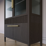 Витрина Primo со стеклянными фасадами и буфетом шпон Темный орех варинант исполнения - 7 | Loft Concept в Саратове