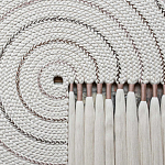 Художественный Гобелен Макраме White Disk Harmony варинант исполнения - 1 | Loft Concept в Саратове