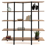 Стеллаж из массива дуба и стали Robson Rack Industrisal Metal Rust варинант исполнения - 3 | Loft Concept в Саратове