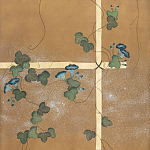 Обои ручная роспись Morning Glory Original colourway on gold metallic silk варинант исполнения - 1 | Loft Concept в Саратове