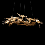 Люстра подвесная с прозрачными стеклянными птичками на ветвях Диаметр 100 см Serip Voa варинант исполнения - 7 | Loft Concept в Саратове