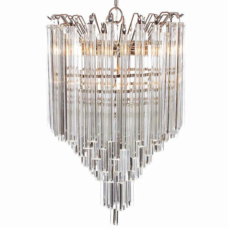 Люстра Odeon Chandelier Glass Clear Хром Прозрачное Стекло Люстра Odeon Chandelier Glass Clear Хром Прозрачное Стекло в Саратове | Loft Concept