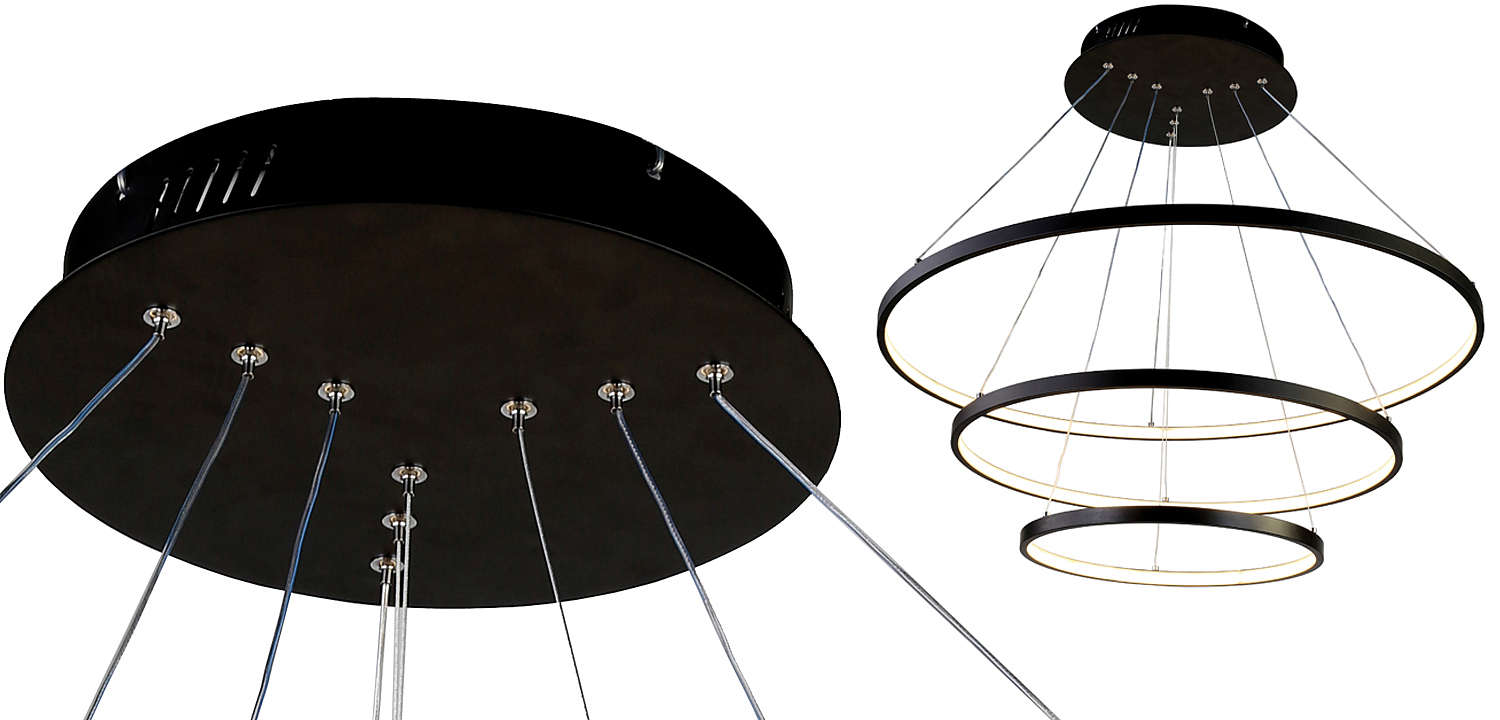 Люстра Ring Horizontal Trio black 80+60+40 Люстра Ring Horizontal Trio black 80+60+40 - Loft-Concept в Саратове