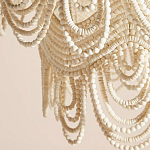 Двухъярусная круглая люстра волнистой формы украшенная белыми бусами Azure Beads Chandelier варинант исполнения - 2 | Loft Concept в Саратове