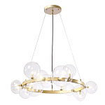 Люстра круглая подвесная с 15-ю прозрачными шарообразными плафонами из стекла Iona chandelier варинант исполнения - 1 | Loft Concept в Саратове