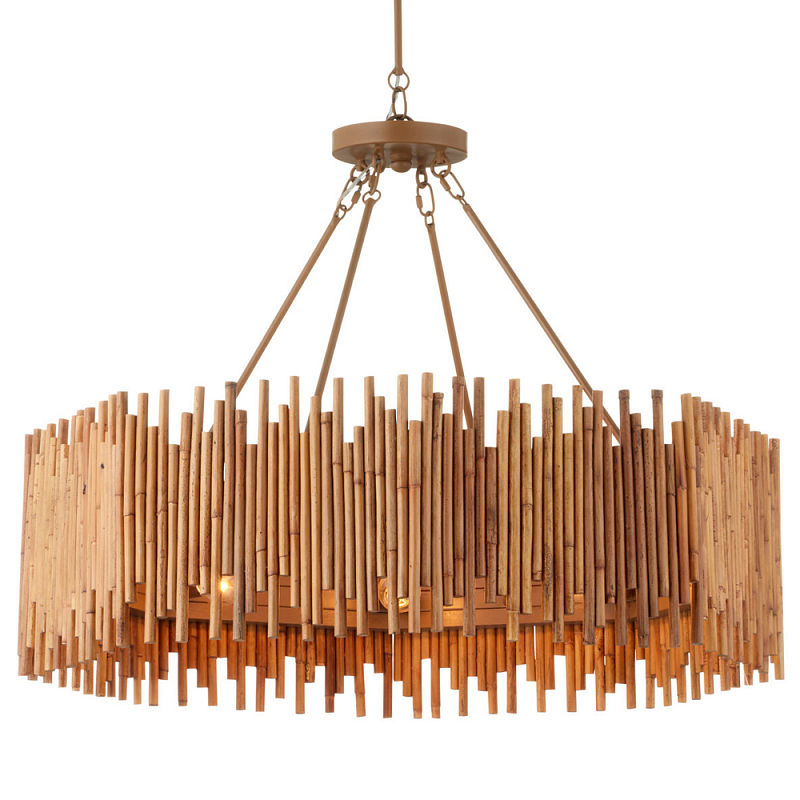 Люстра с абажуром из ротанга Wicker Furniture Бежевый в Саратове | Loft Concept 