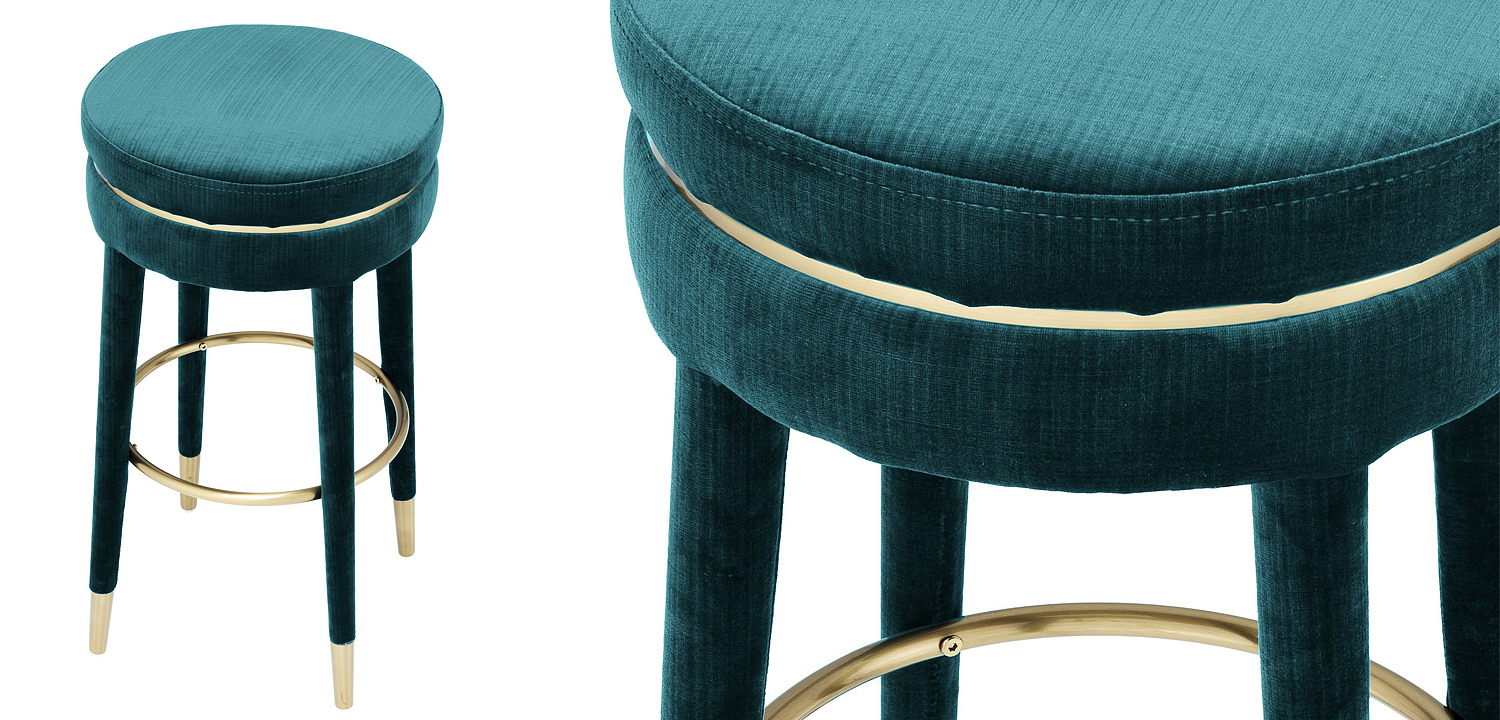 Барный стул Eichholtz Bar Stool Parisian blue Барный стул Eichholtz Bar Stool Parisian blue - Loft-Concept в Саратове