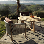 Дизайнерское уличное кресло из массива дерева с веревочной спинкой BOBOLI Armchair варинант исполнения - 2 | Loft Concept в Саратове