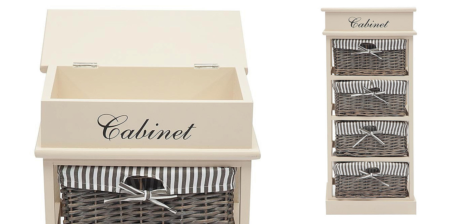 Тумба с 4 корзинами Provence Butter White 4 Boxes - Loft-Concept в Саратове