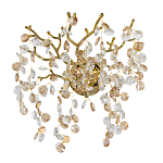 Бра золотого цвета с ветвями и прозрачными хрустальнымих подвесками Droplet Chandelier варинант исполнения - 1 | Loft Concept в Саратове