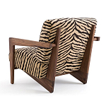 Кресло с обивкой из шенилла с тигровым принтом Tiger Chair варинант исполнения - 3 | Loft Concept в Саратове