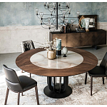 Обеденный стол круглый на чёрном фигурном основании Bosnia dinning table  варинант исполнения - 3 | Loft Concept в Саратове