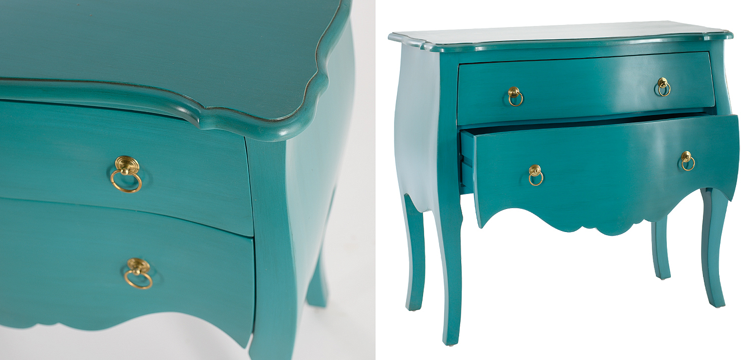 Комод с изогнутыми ножками L.XV CHEST OF DRAWERS Marcelle Тёмно-бирюзовый Комод с изогнутыми ножками L.XV CHEST OF DRAWERS Marcelle Тёмно-бирюзовый - Loft-Concept в Саратове