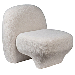 Кресло без подлокотников с обивкой из белой ткани букле Pacification варинант исполнения - 1 | Loft Concept в Саратове