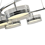 Люстра светодиодная с 8-ю прозрачными плафонами цилиндрической формы из акрила и стекла с пультом для регулировки света Glass Lamp Chromium варинант исполнения - 1 | Loft Concept в Саратове