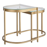 Комплект из 2-х приставных столиков на металлическом основании цвета латунь Ambassador варинант исполнения - 1 | Loft Concept в Саратове