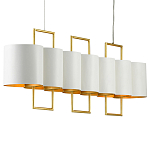 Люстра прямоугольная с белыми цилиндрическими абажурами White Ribbon варинант исполнения - 6 | Loft Concept в Саратове