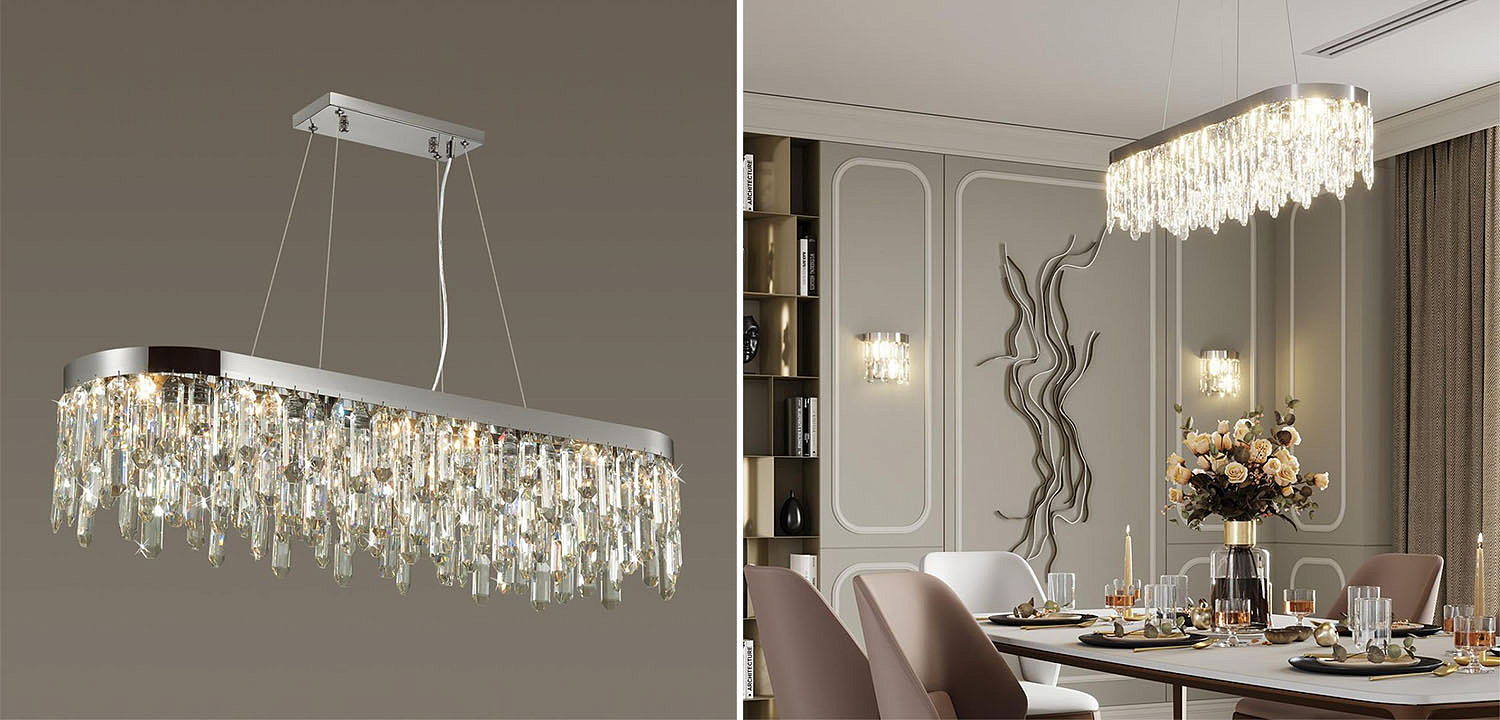 Люстра Crystal Polyhedrons Linear Chrome Люстра Crystal Polyhedrons Linear Chrome - Loft-Concept в Саратове