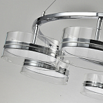 Люстра светодиодная с 8-ю прозрачными плафонами цилиндрической формы из акрила и стекла с пультом для регулировки света Glass Lamp Chromium варинант исполнения - 3 | Loft Concept в Саратове