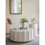 Стол кофейный с отделкой раковинами устриц Coastal Charm варинант исполнения - 4 | Loft Concept в Саратове